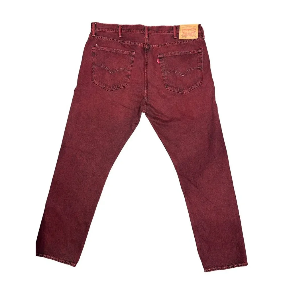 LEVI’S Men’s 501 CT Custom Tapered W40 L32 Button Fly Red‎ Denim, Colored Denim